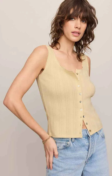 Lainey Pointelle Button Front Tank