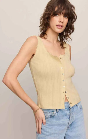Lainey Pointelle Button Front Tank