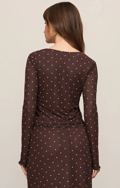 Amara Polka Dot Mesh Top