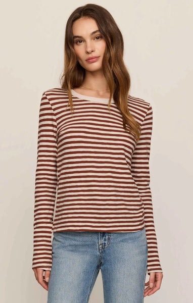 Junie Long Sleeve Stripe Slub Tee