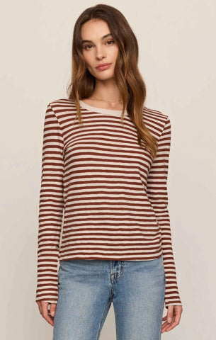 Junie Long Sleeve Stripe Slub Tee
