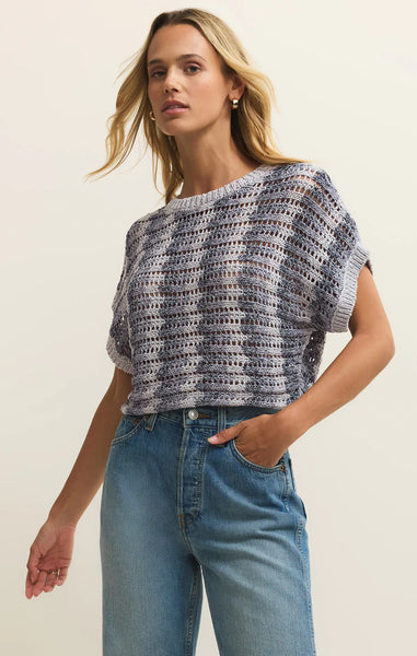 Ballast Crochet Stripe Sweater Top