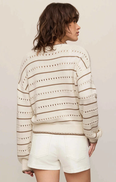 Darby Stripe Pointelle Sweater