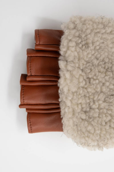 COURTNEY LEATHER CONVERTIBLE 2 IN 1 GLOVES - Camel