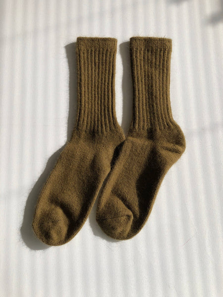 ROYAL ANGORA WOOL SOCKS : Maple