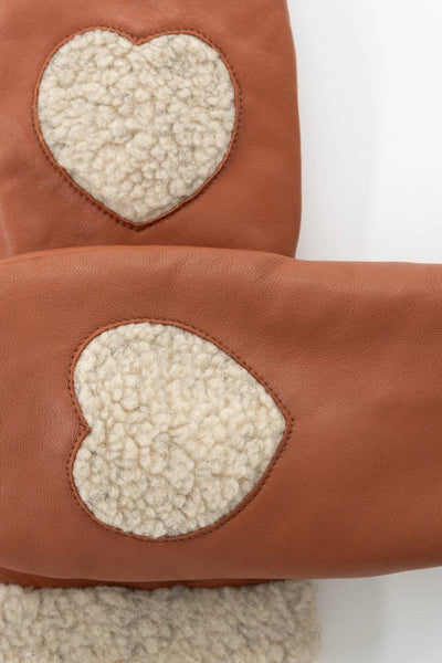 CONTRECOEUR LEATHER MITTENS - Camel