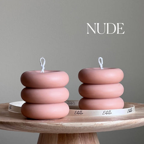 Round Pillar Candle: Nude