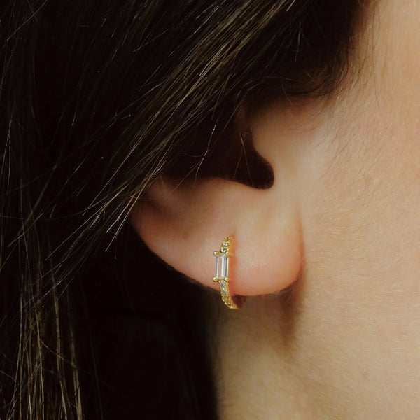 Sia Stone Huggies- White Zirconia