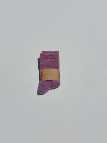 FLUFFY ANGORA SOCKS - CRYSTALS: Purple Amethyst