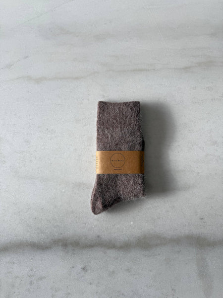 FLUFFY ANGORA SOCKS : Pink tourmaline