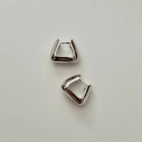Pyramid Earrings- Small Silver
