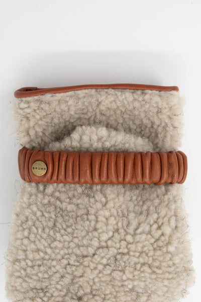 COURTNEY LEATHER CONVERTIBLE 2 IN 1 GLOVES - Camel