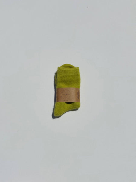 FLUFFY ANGORA SOCKS - CRYSTALS: Violet Jade
