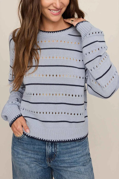 Darby Stripe Pointelle Sweater