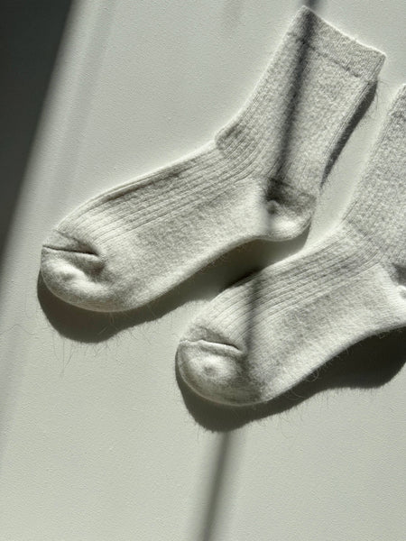 ANGORA WOOL SOCKS - neutral: Caramel