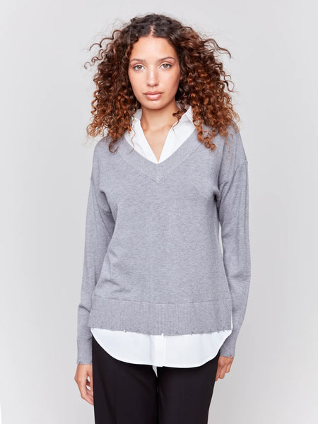 POPLIN FOOLER SWEATER