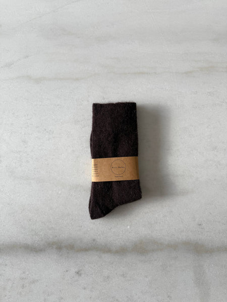 FLUFFY ANGORA SOCKS : Black