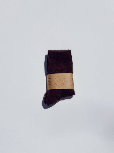 FLUFFY ANGORA SOCKS - NEUTRAL: Mushroom / Women’s 7.5 - 11.5, Men’s 6.5 - 10.5