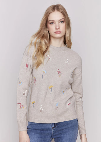 FLORAL EMBROIDERED SWEATER