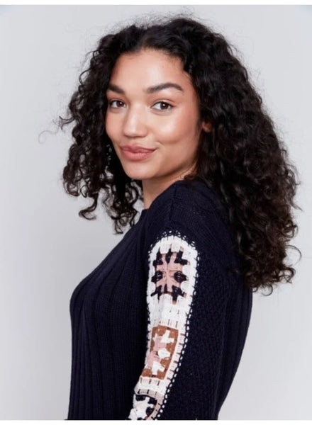 CROCHET DETAIL SWEATER