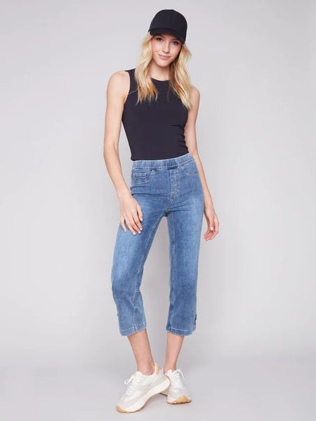 CROPPED JEAN WITH TAB DETAIL
