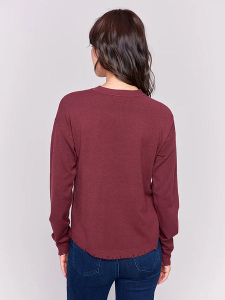 FRAYED EDGE HEM SWEATER