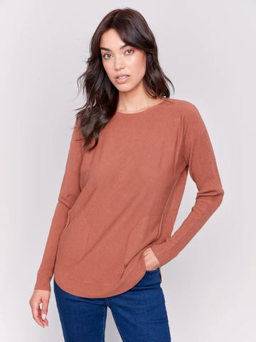 KNIT SWEATER WITH BACK LACE-UP DETAIL