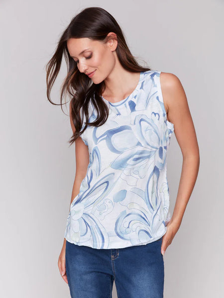 Printed Organic Cotton Sleeveless Top