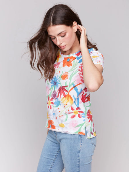 Printed Organic Cotton Slub T-Shirt
