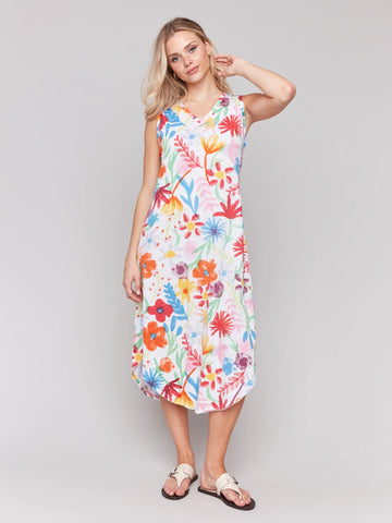 Printed Sleeveless Cotton Dress