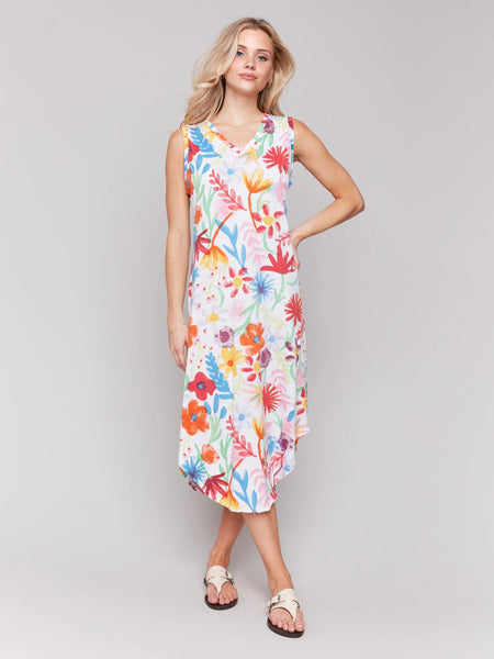 Printed Sleeveless Cotton Dress
