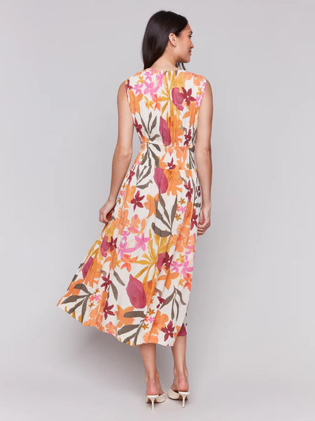 Printed Sleeveless Empire Waist Dress