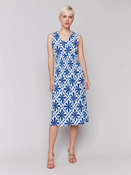 Printed Sleeveless Empire Waist Dress