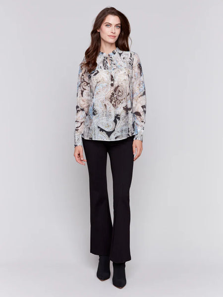 PRINTED VOILE BLOUSE