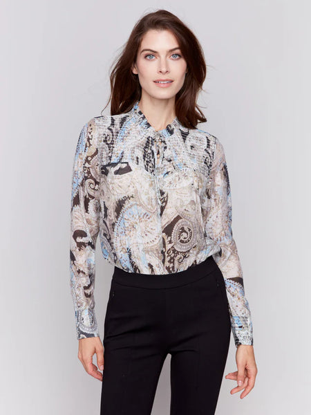 PRINTED VOILE BLOUSE