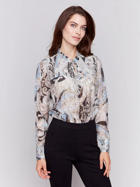 PRINTED VOILE BLOUSE