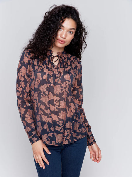 PRINTED VOILE BLOUSE