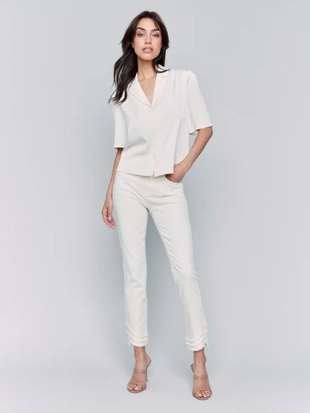 Short Sleeve Satin Button-Up Shirt