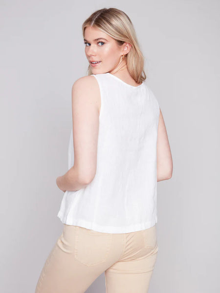 LINEN TOP WITH BUTTON DETAIL