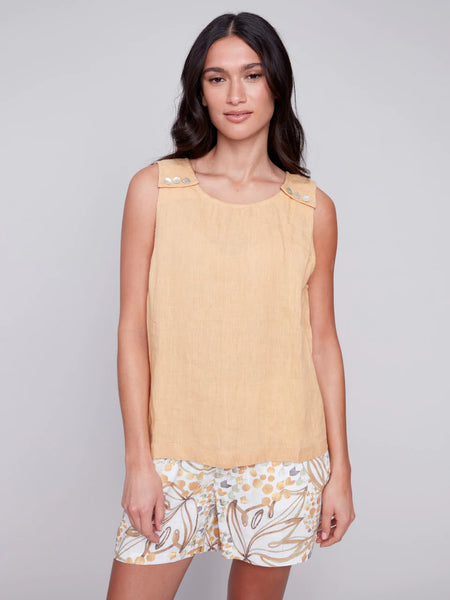 LINEN TOP WITH BUTTON DETAIL