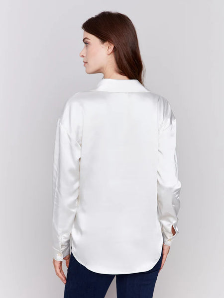 SATIN BUTTON DOWN SHIRT