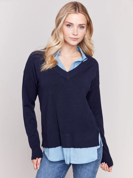 POPLIN FOOLER SWEATER