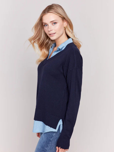 POPLIN FOOLER SWEATER