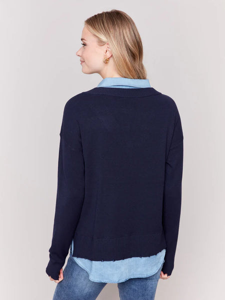 POPLIN FOOLER SWEATER