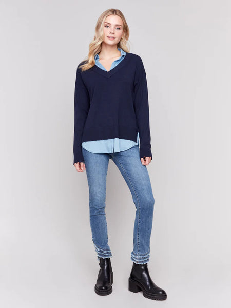 POPLIN FOOLER SWEATER