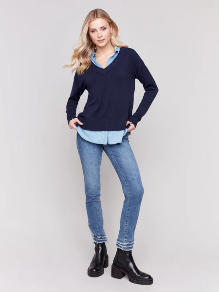 POPLIN FOOLER SWEATER