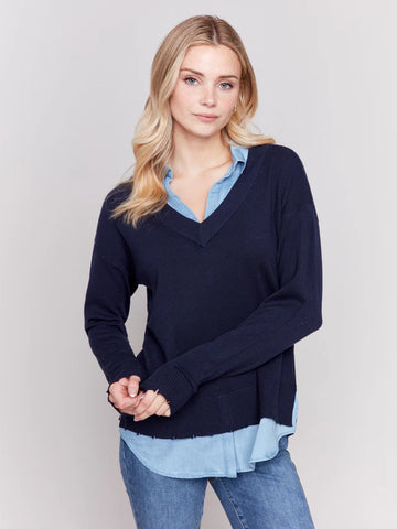 POPLIN FOOLER SWEATER