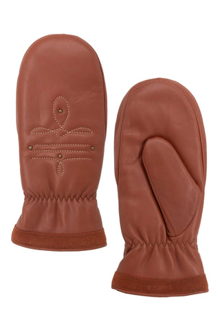 FLIN FLON LEATHER MITTENS - Camel