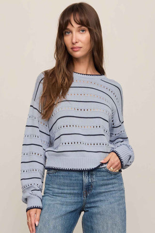 Darby Stripe Pointelle Sweater