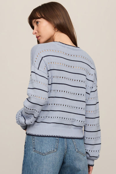 Darby Stripe Pointelle Sweater
